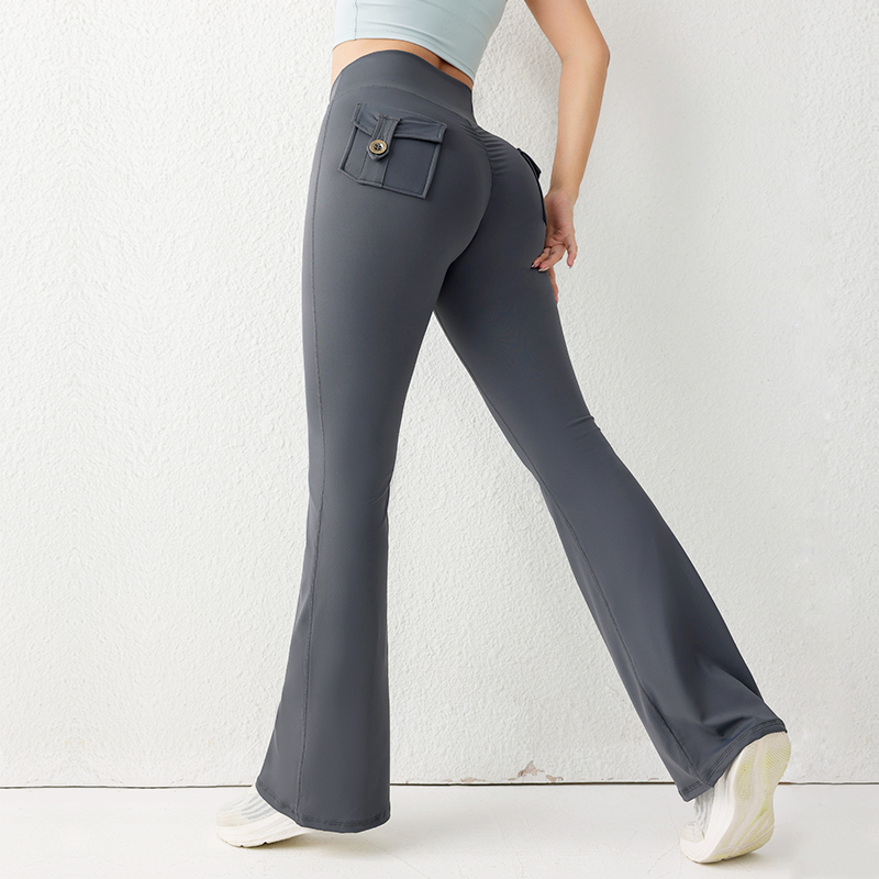 Yoga Fitness Leggings - Düz Renk Popo Kaldırma Spor Salonu