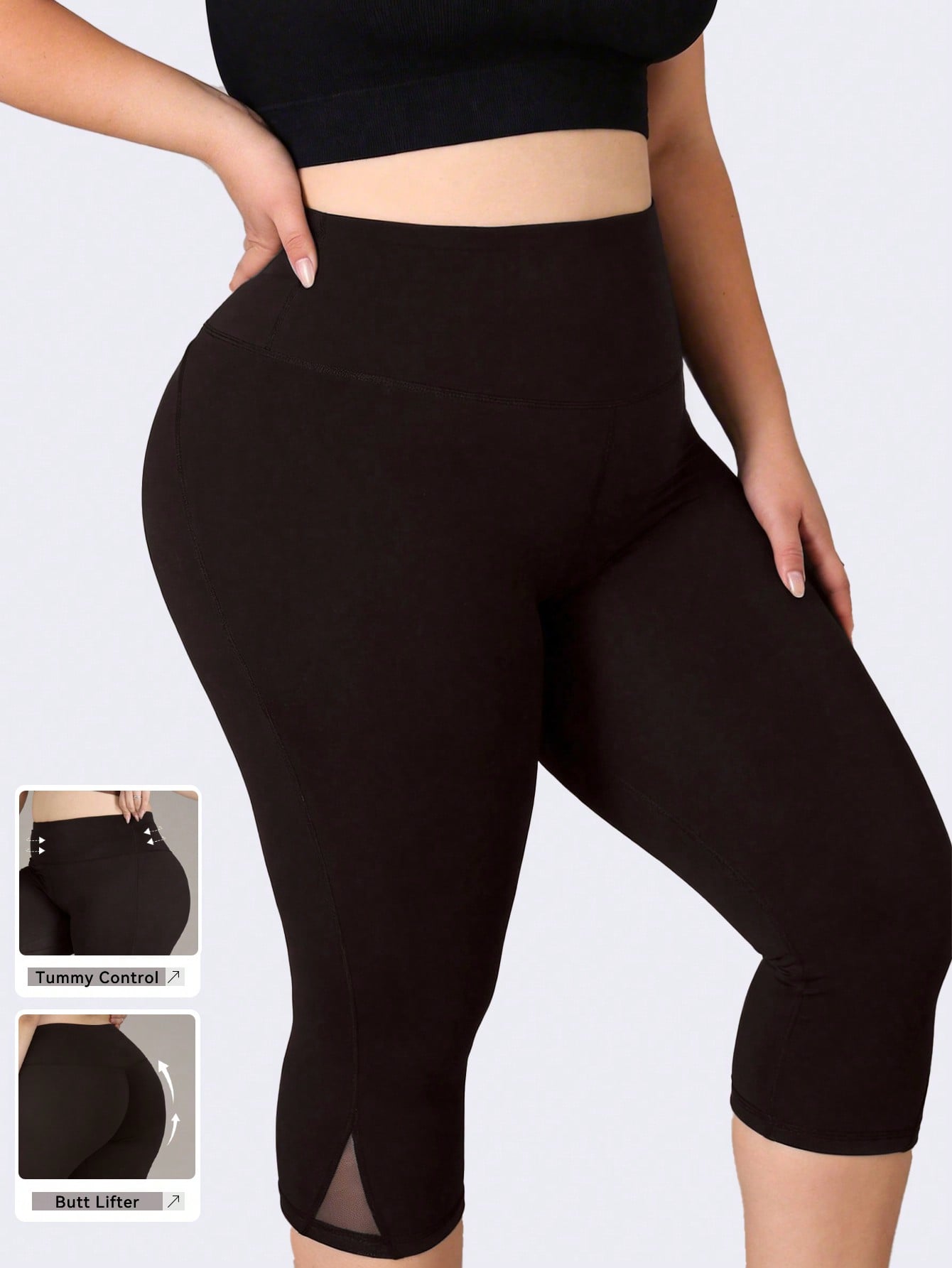 Yoga Fitness Leggings - Artı Boyutu Spor Tayt Kadın Örgü