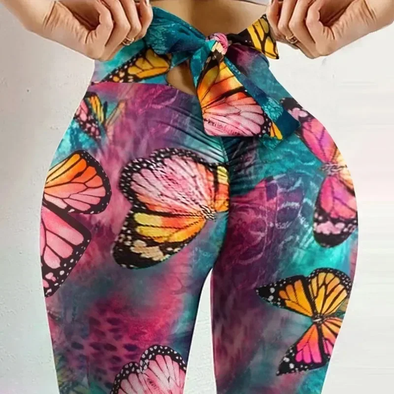 Yüksek Bel Seksi Kelebek Baskı - Yoga Fitness Leggings incelemesi ve fiyatı